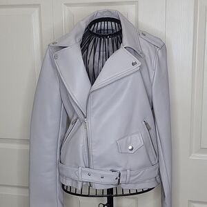BAGATELLE Gray Faux Leather Motocycle Jacket Size Medium